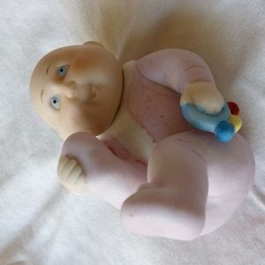 - Cabbage Patch Kids Porcelain Figurine Baby Girl  with Rattle Pink  1984 …